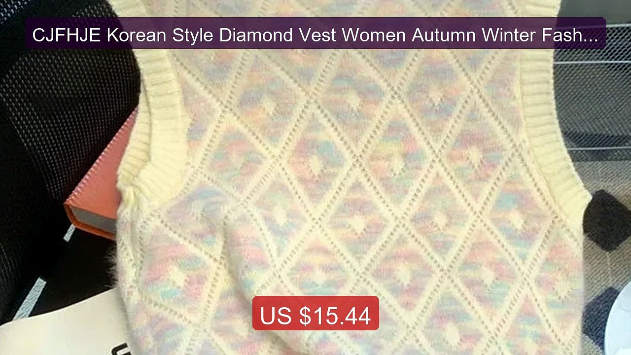 CJFHJE Korean Style Diamond Vest Women Autumn Winter Fashio... -- Top Pick 2026 | Unbeatable Price!