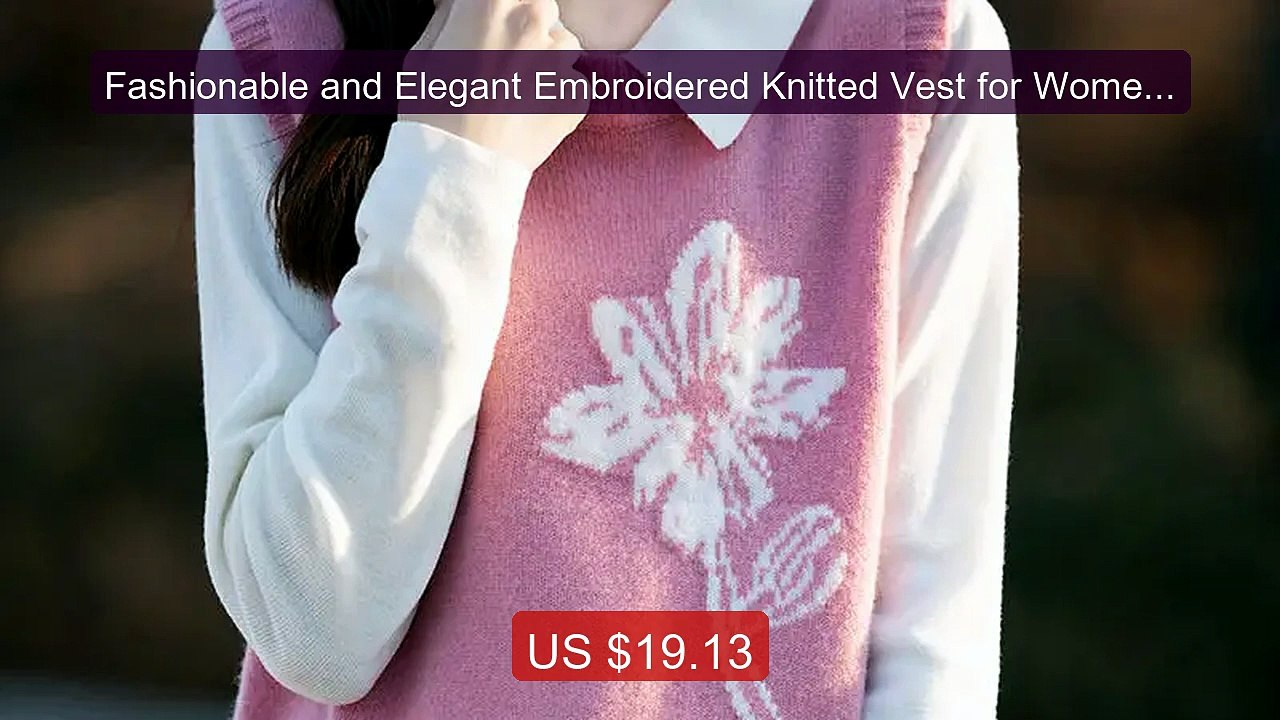 Fashionable and Elegant Embroidered Knitted Vest for Women in Autu... -- Best Deal 2026 | Shop Now!