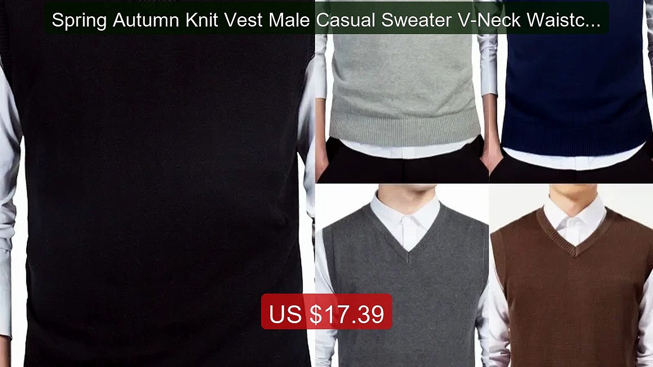 Spring Autumn Knit Vest Male Casual Sweater V-Neck Waistcoa... -- Top Pick 2026 | Unbeatable Price!