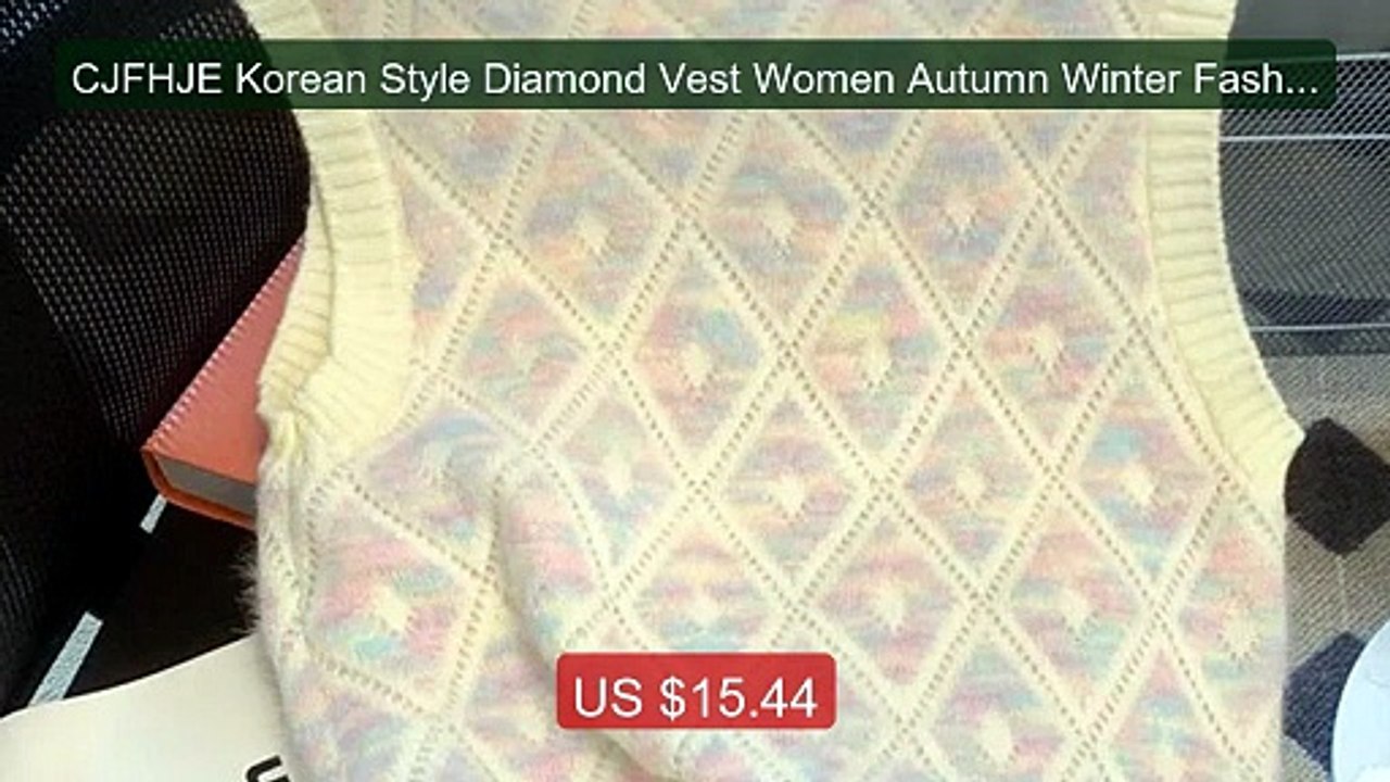 CJFHJE Korean Style Diamond Vest Women Autumn Winter Fashion ... -- Amazing Value 2026 | Must Have!