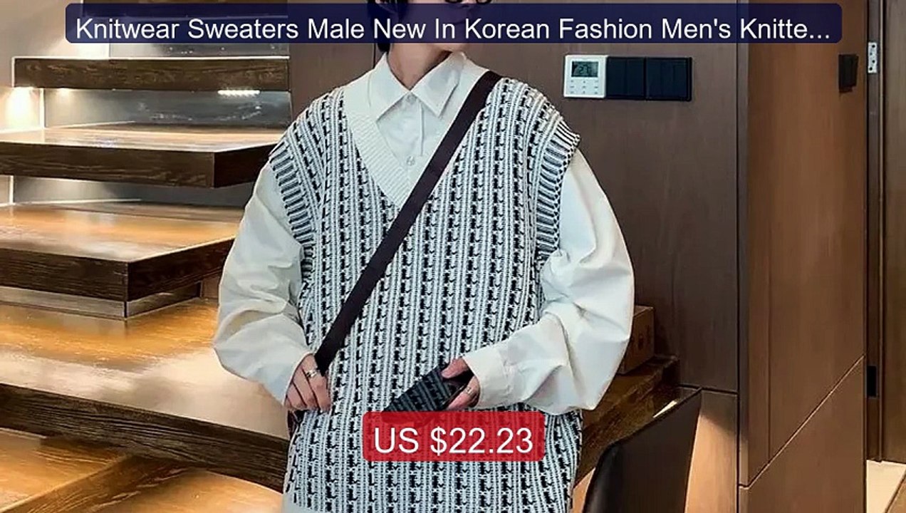 Knitwear Sweaters Male New In Korean Fashion Me...
