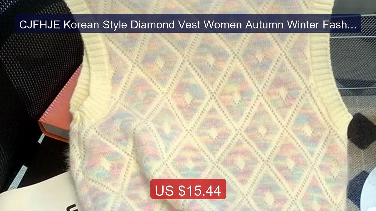 CJFHJE Korean Style Diamond Vest Women Autumn Winter Fashion Sleev... -- Best Deal 2026 | Shop Now!