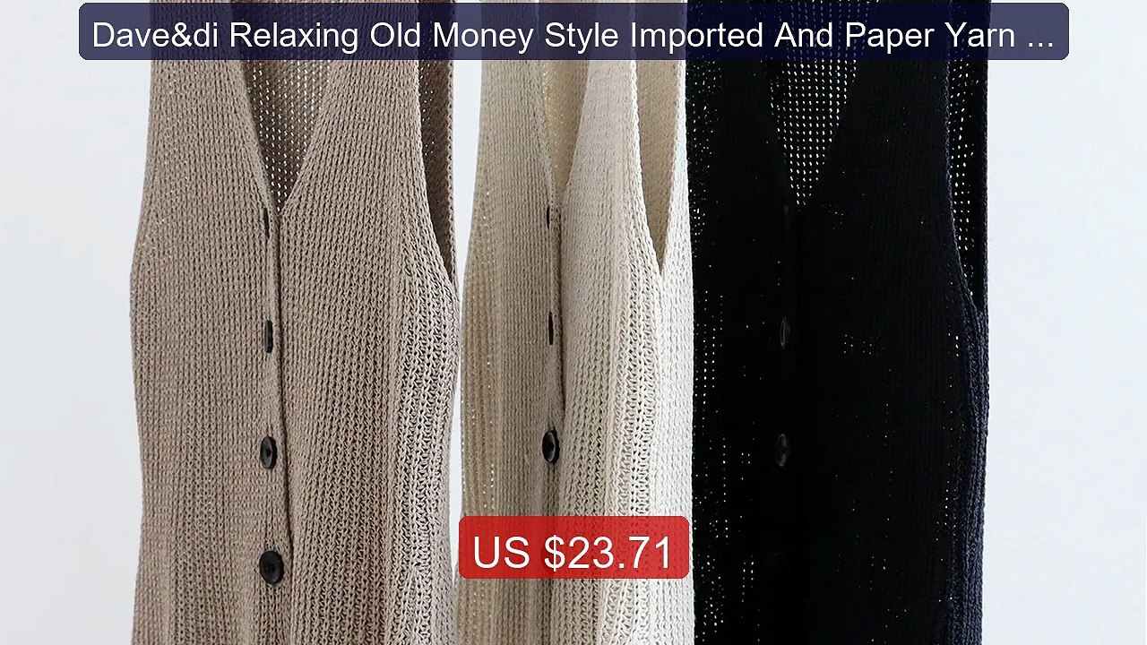 Dave&di Relaxing Old Money Style Imported And Paper Yarn V-nec... -- Best Buy 2026 | Great Quality!