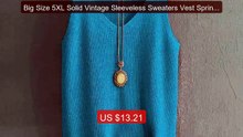 Big Size 5XL Solid Vintage Sleeveless Sweaters Vest Spring Autumn ... -- Best Deal 2026 | Shop Now!