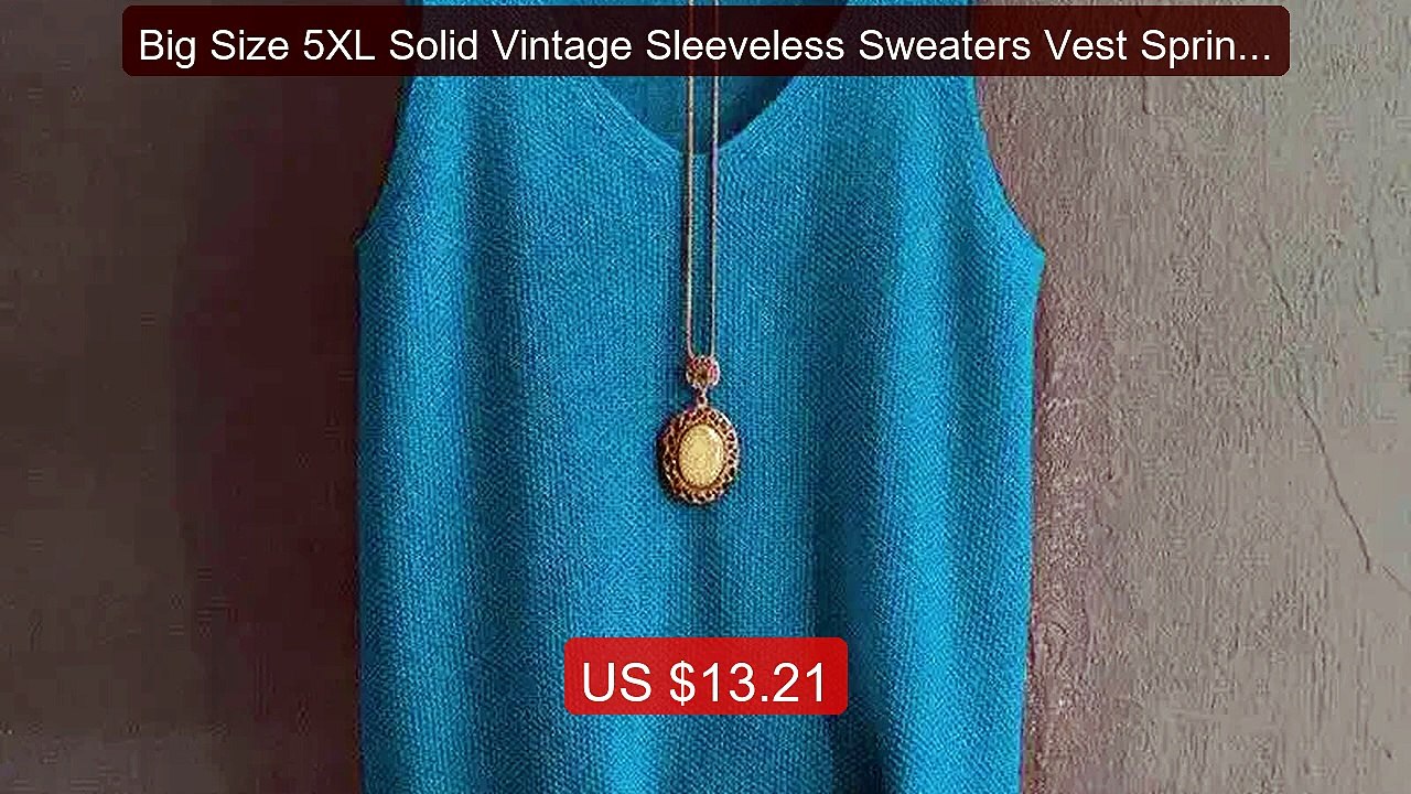 Big Size 5XL Solid Vintage Sleeveless Sweaters Vest Spring Autumn ... -- Best Deal 2026 | Shop Now!