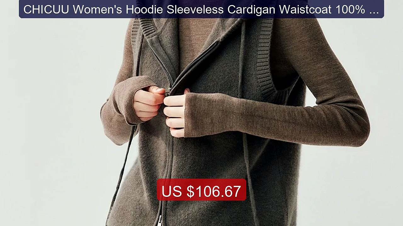 CHICUU Women's Hoodie Sleeveless Cardigan Waistcoat 100% Cashmere S... -- Top Rated 2026 | Buy Now!
