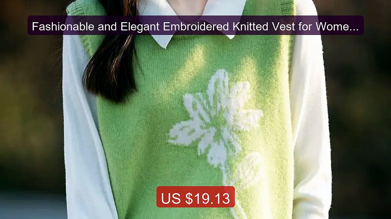 Fashionable and Elegant Embroidered Knitted Vest for Women ... -- Top Pick 2026 | Unbeatable Price!