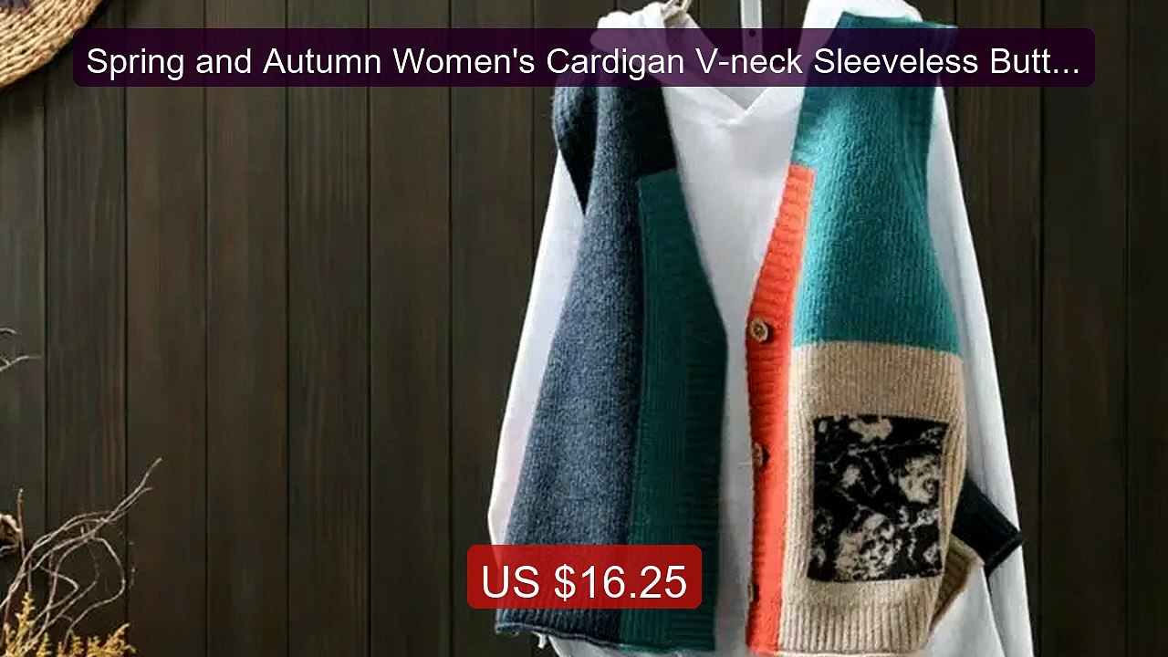 Spring and Autumn Women's Cardigan V-neck Sleeveless Button P... -- Amazing Value 2026 | Must Have!