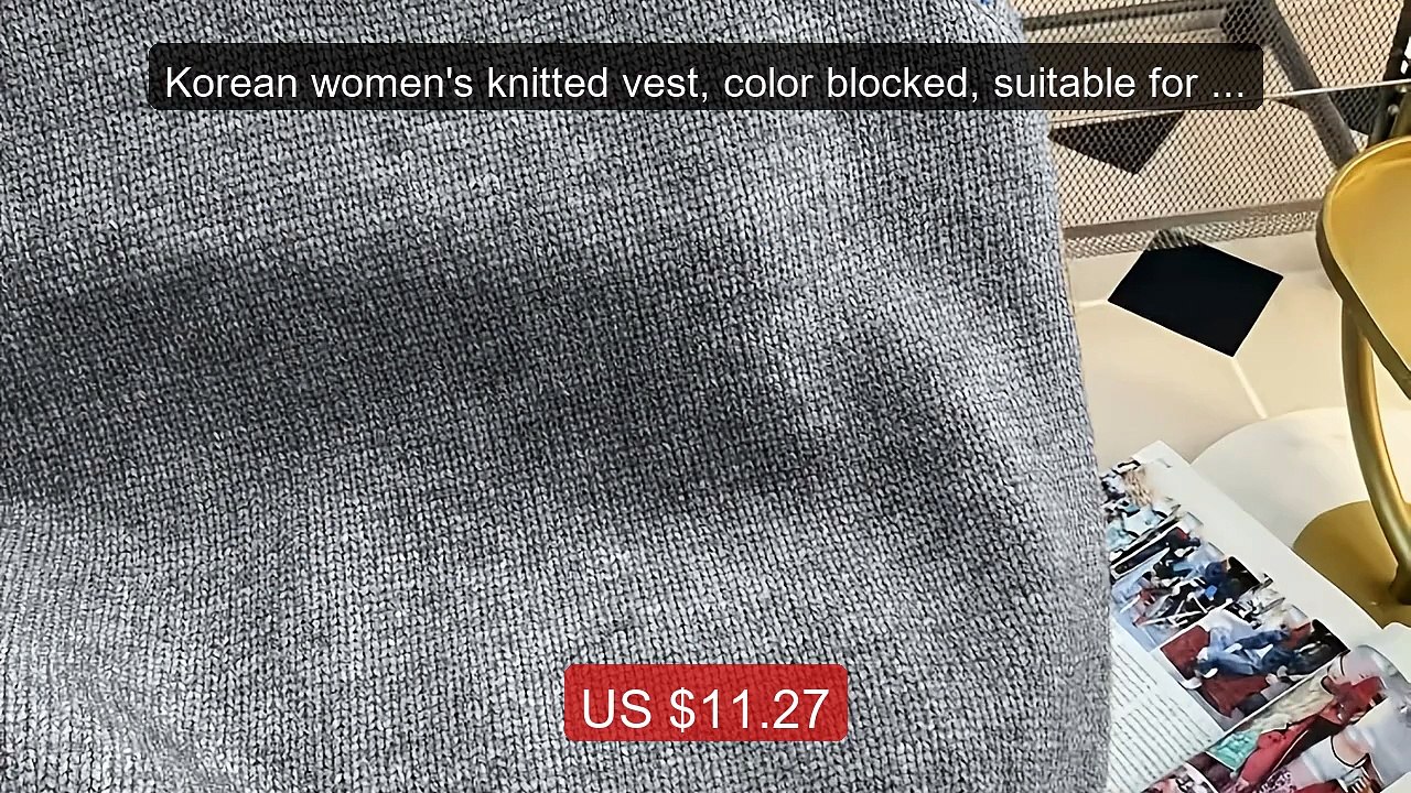 Korean women's knitted vest, color blocked, suitable for layered we... -- Top Rated 2026 | Buy Now!