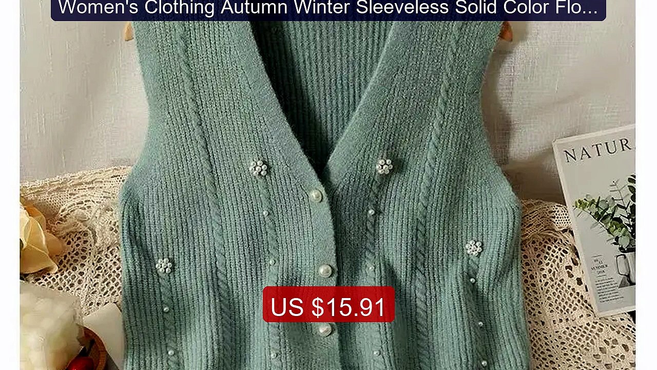Women's Clothing Autumn Winter Sleeveless Solid Color Flower Sweat... -- Best Deal 2026 | Shop Now!