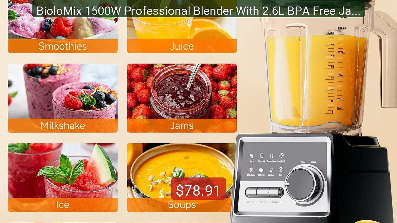 BioloMix 1500W Professional Blender With 2.6L BPA Free Jar With 6 B... -- Top Rated 2026 | Buy Now!