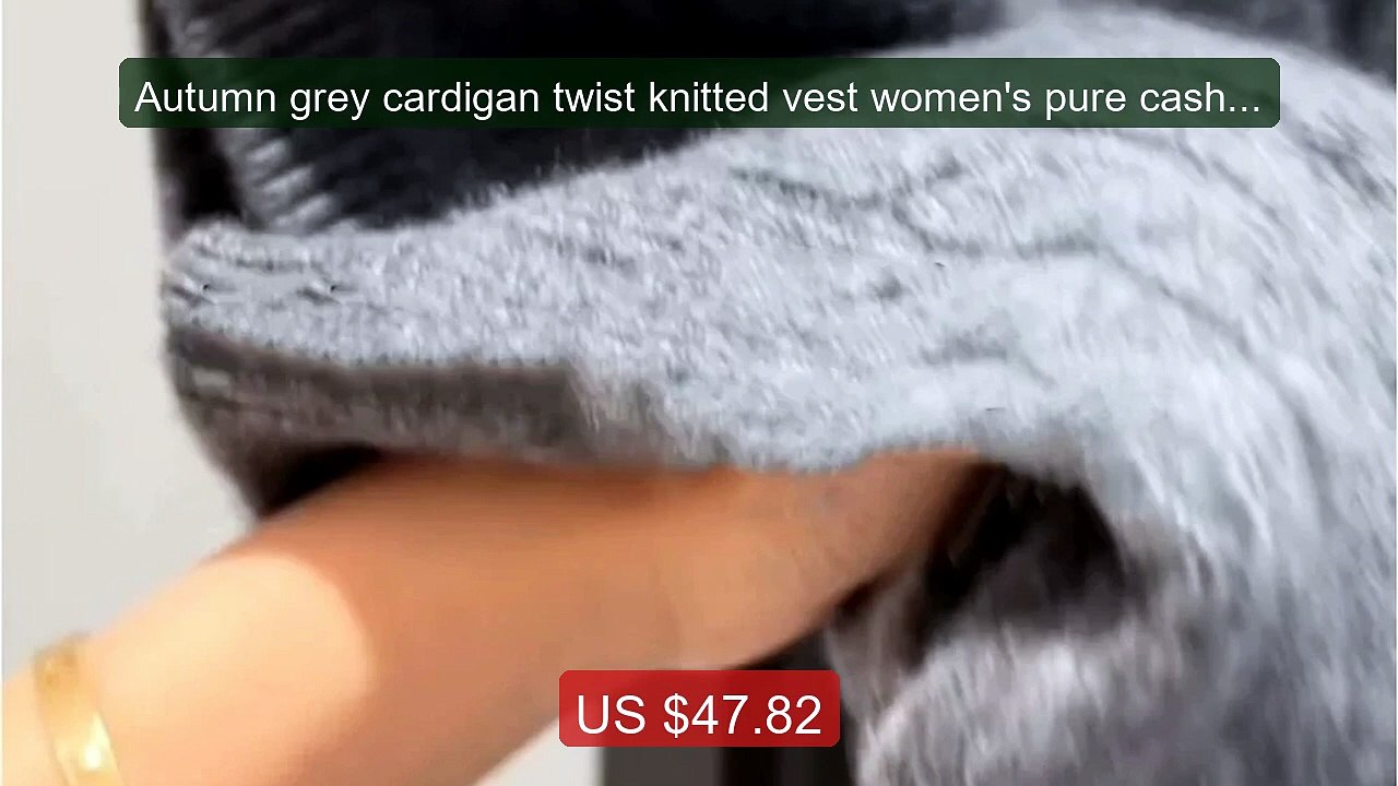 Autumn grey cardigan twist knitted vest women's pure cashmere swea... -- Best Deal 2026 | Shop Now!