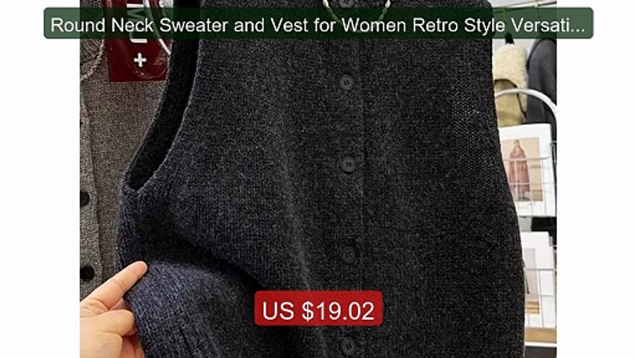Round Neck Sweater and Vest for Women Retro Style Versatile Single-... -- Top Rated 2026 | Buy Now!