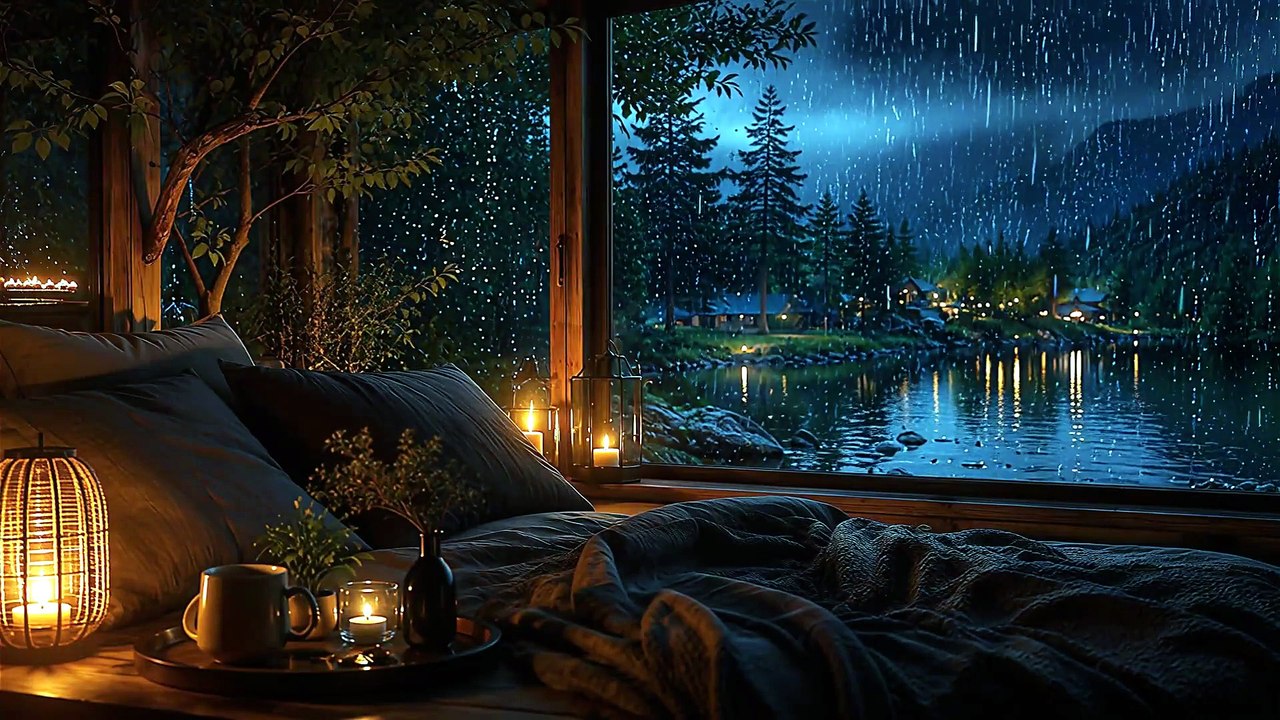 Relaxing Piano & Heavy Rain Sounds 🌧️ Deep Sleep Music, Stress Relief, Study, Meditation