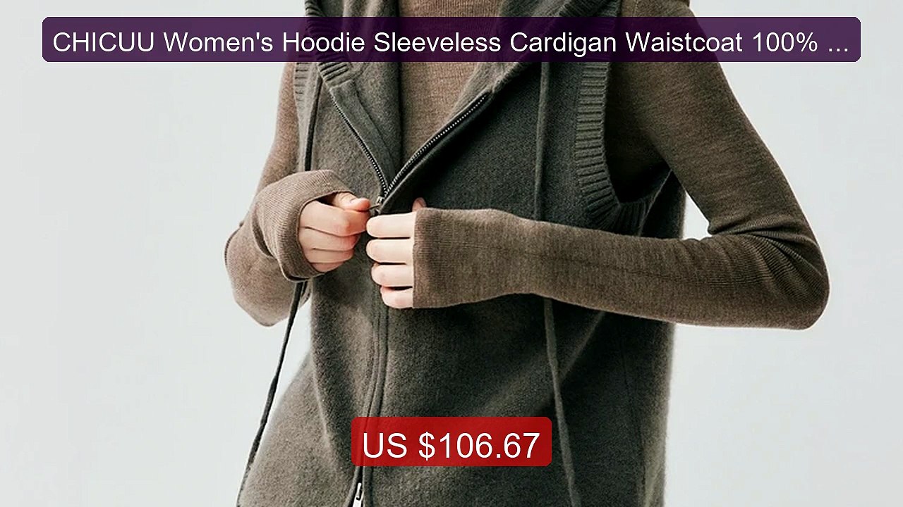 CHICUU Women's Hoodie Sleeveless Cardigan Waistcoat 100% Cashmere S... -- Top Rated 2026 | Buy Now!