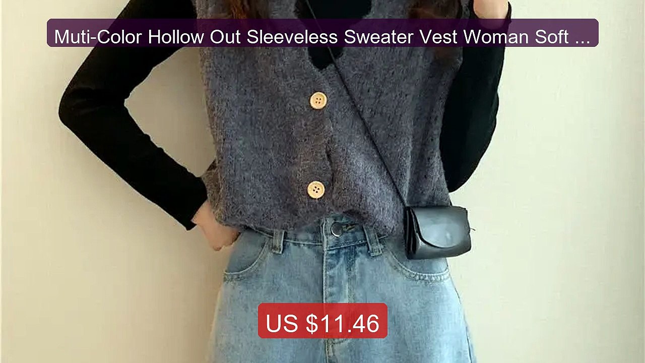Muti-Color Hollow Out Sleeveless Sweater Vest Woman Soft Slim ... -- Hot Deal 2026 | Limited Offer!