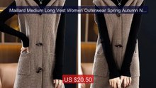 Maillard Medium Long Vest Women Outerwear Spring Autumn New Intern... -- Best Deal 2026 | Shop Now!
