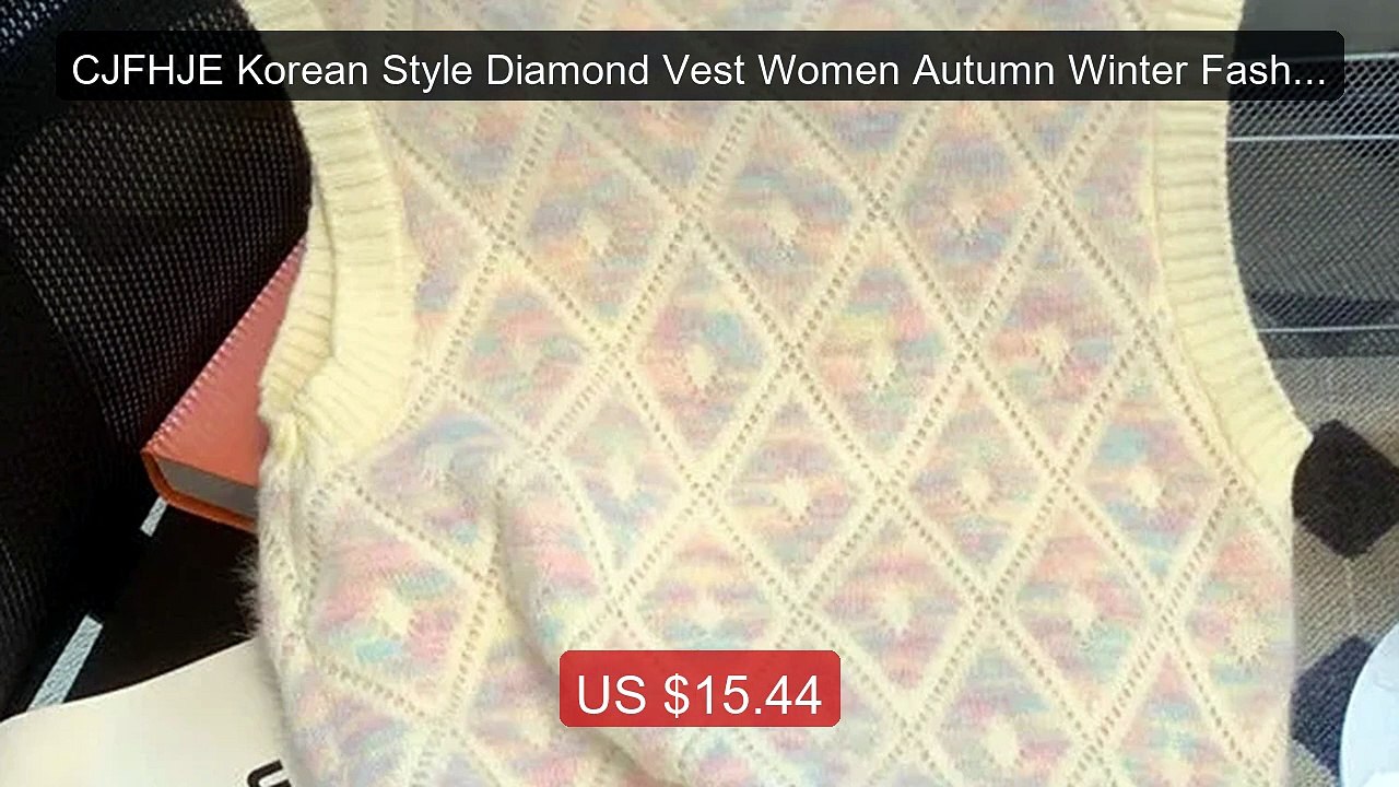 CJFHJE Korean Style Diamond Vest Women Autumn Winter Fashion ... -- Amazing Value 2026 | Must Have!