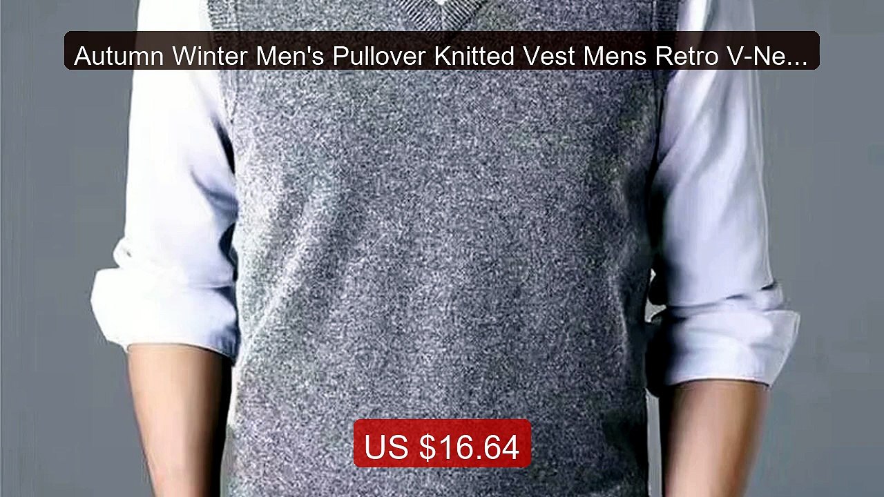 Autumn Winter Men's Pullover Knitted Vest Mens Retro V-Neck Ju... -- Hot Deal 2026 | Limited Offer!