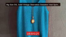Big Size 5XL Solid Vintage Sleeveless Sweaters Vest Spring ... -- Top Pick 2026 | Unbeatable Price!