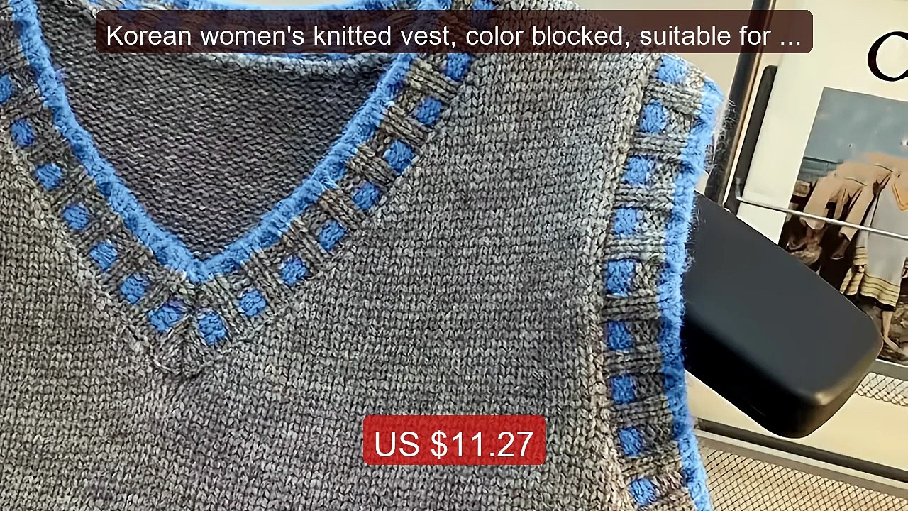 Korean women's knitted vest, color blocked, suitable for layered we... -- Top Rated 2026 | Buy Now!