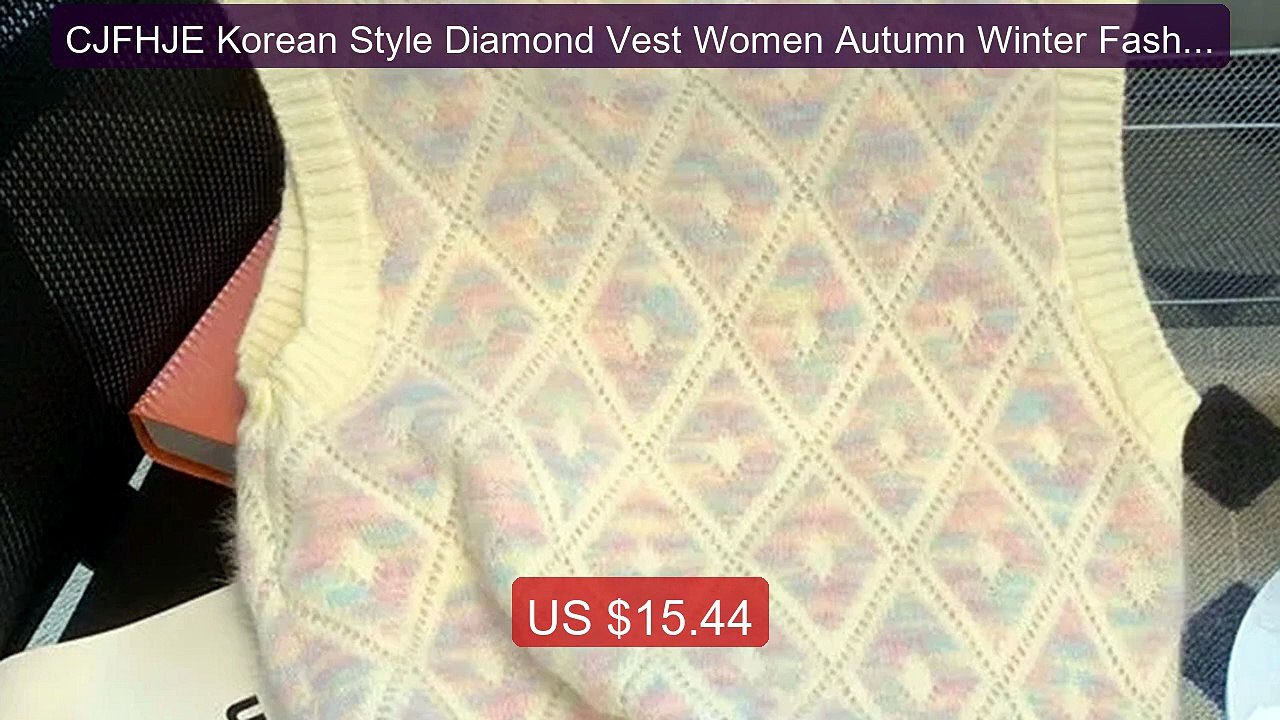 CJFHJE Korean Style Diamond Vest Women Autumn Winter Fashion S... -- Best Buy 2026 | Great Quality!