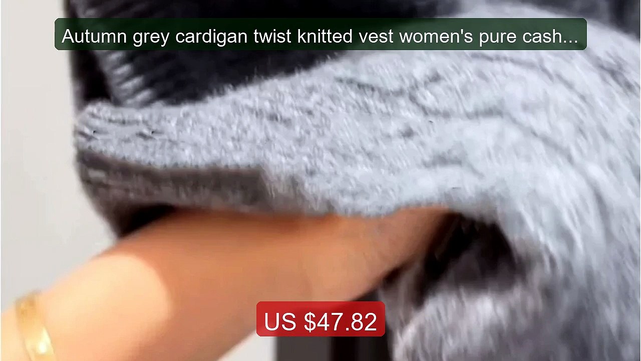 Autumn grey cardigan twist knitted vest women's pure cashmere sweat... -- Top Rated 2026 | Buy Now!
