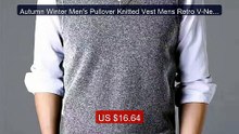 Autumn Winter Men's Pullover Knitted Vest Mens Retro V-Neck Ju... -- Hot Deal 2026 | Limited Offer!