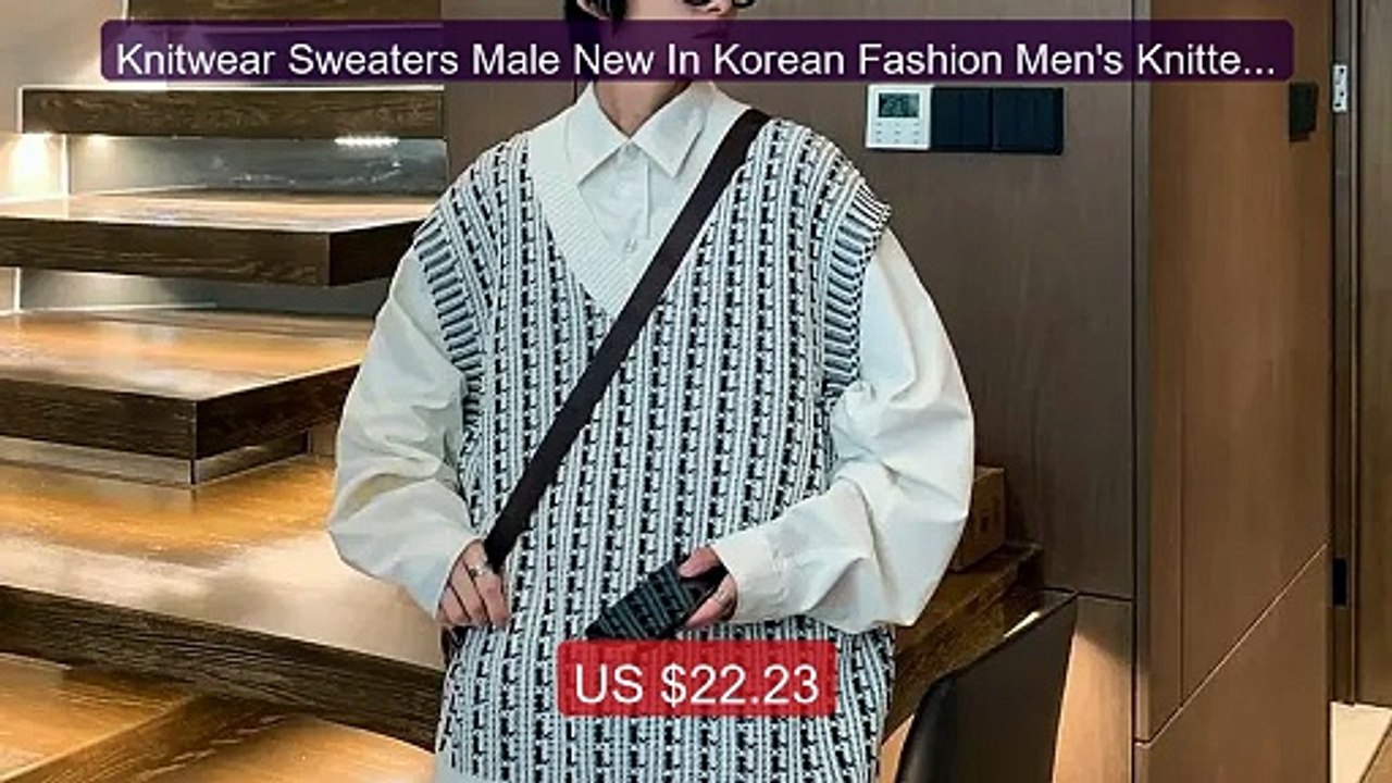 Knitwear Sweaters Male New In Korean Fashion Men's Knitted Ve... -- Amazing Value 2026 | Must Have!