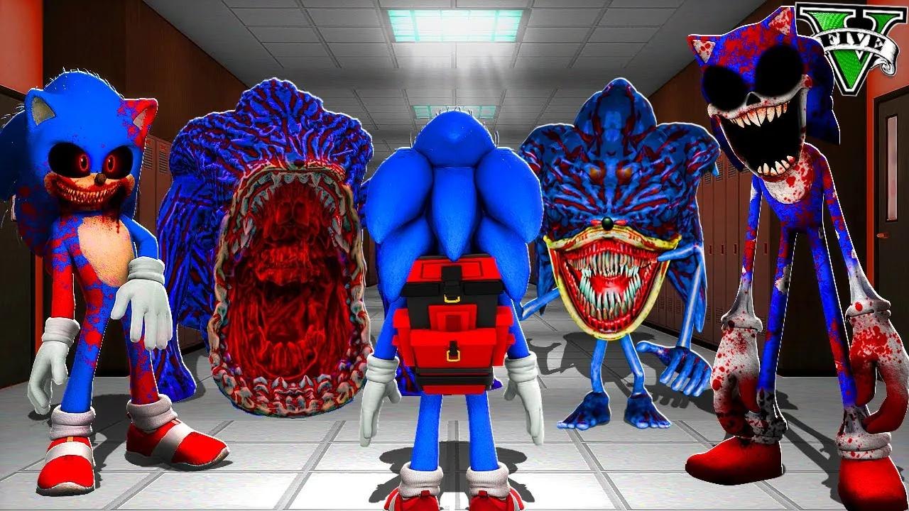 Exploring the School of All the SONIC.EXE Characters in GTA 5 — The Movie!! (Sonic.exe mod)