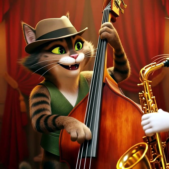 Jazz Cats 1920 | Tres Gatos Tocando Jazz | Animación Pixar 3D | Música Relajante