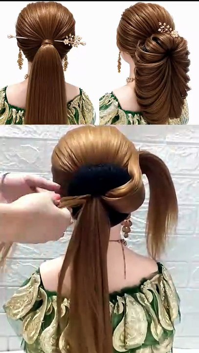 Easy bun hairstyle for girls