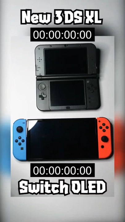 New 3DS XL vs Switch OLED - Boot Up Speed Comparison #shortvideo #nintendo #shorts #switch #3ds