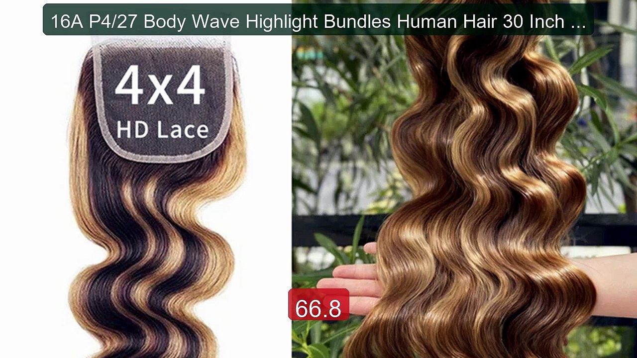 16A P4/27 Body Wave Highlight Bundles Human Hair 30 Inch 100% ... -- Best Buy 2026 | Great Quality!