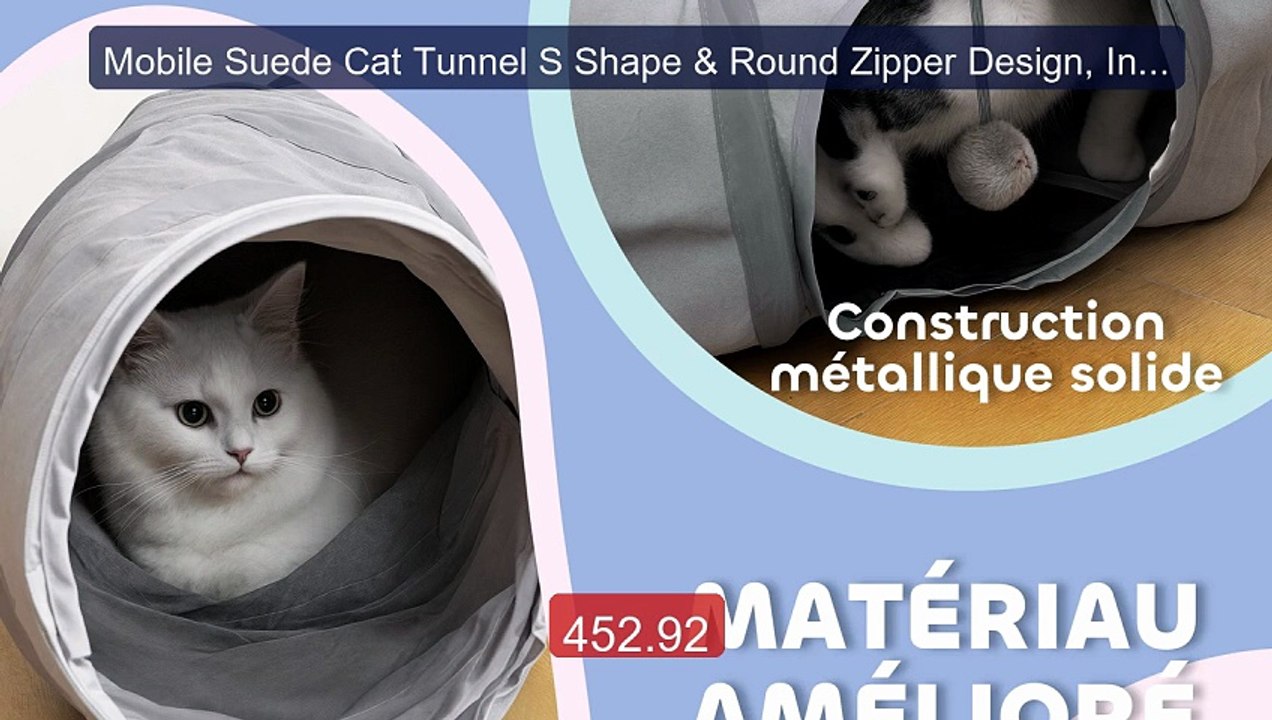 Mobile Suede Cat Tunnel S Shape & Round Zipper Design, Intera... -- Amazing Value 2026 | Must Have!