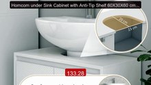 Homcom under Sink Cabinet with Anti-Tip Shelf 60X30X60 cm White -- Best Deal 2026 | Shop Now!