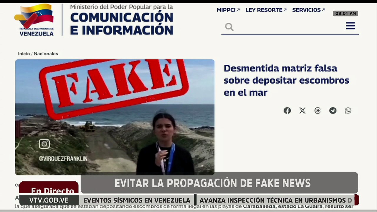 Desmentida falsa matriz sobre supuesto depósito de escombros en Caraballeda