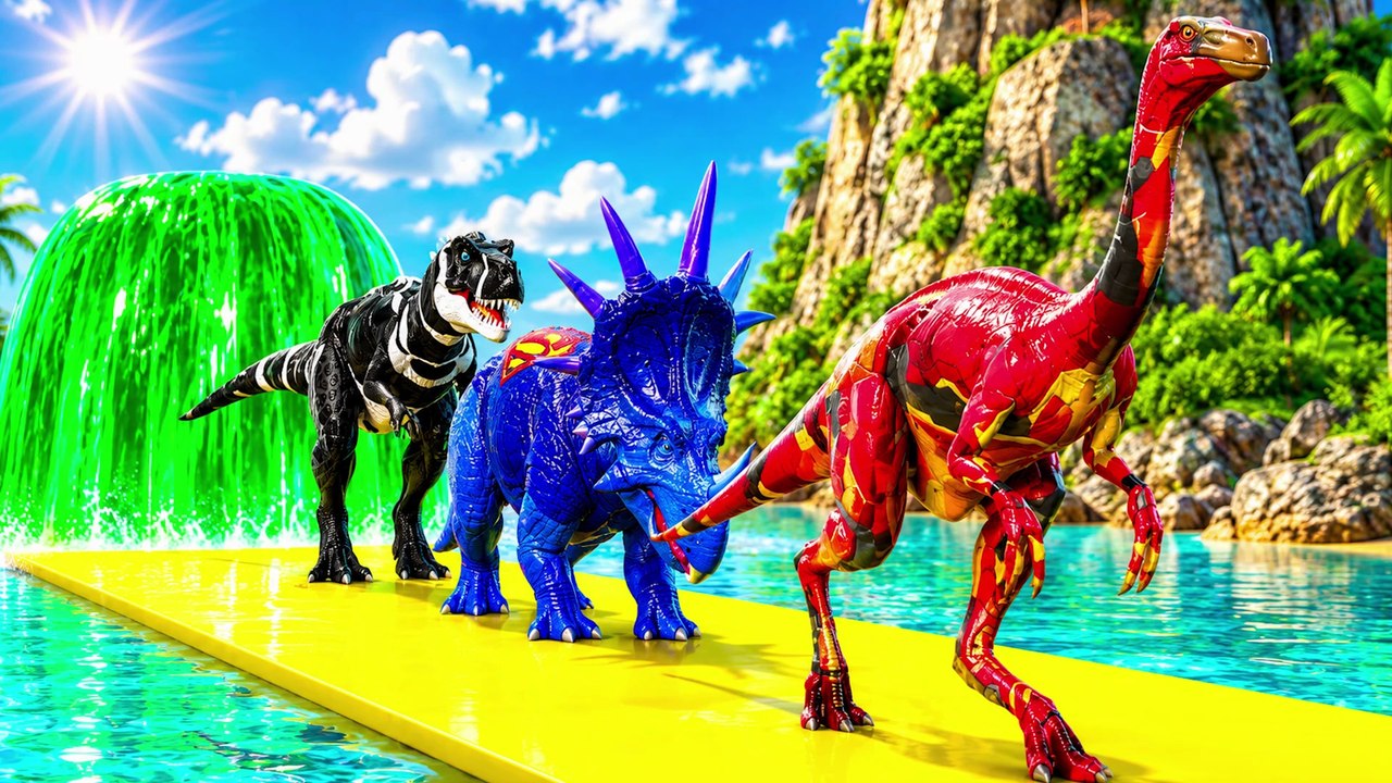 Teasers Bat Man TRex and iron man superman Dinosaur Color Pack with Brachiosauru in Jurassic World Evolution thumnail