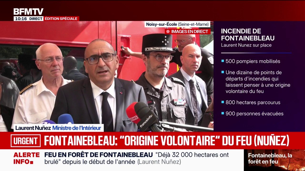 Incendies: déjà 44 personnes suspectées d'être à l'origine de feux ont été interpellées, "c'est 12 de plus qu'hier" annonce le ministre de l'Intérieur