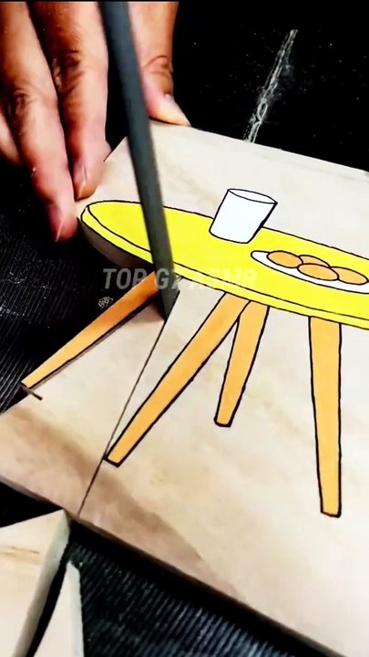 ​Crispy Wood Cutting ASMR: Carving a Cute Table Set with Cup & Plate Art 🎧 | Top G7 ASMR