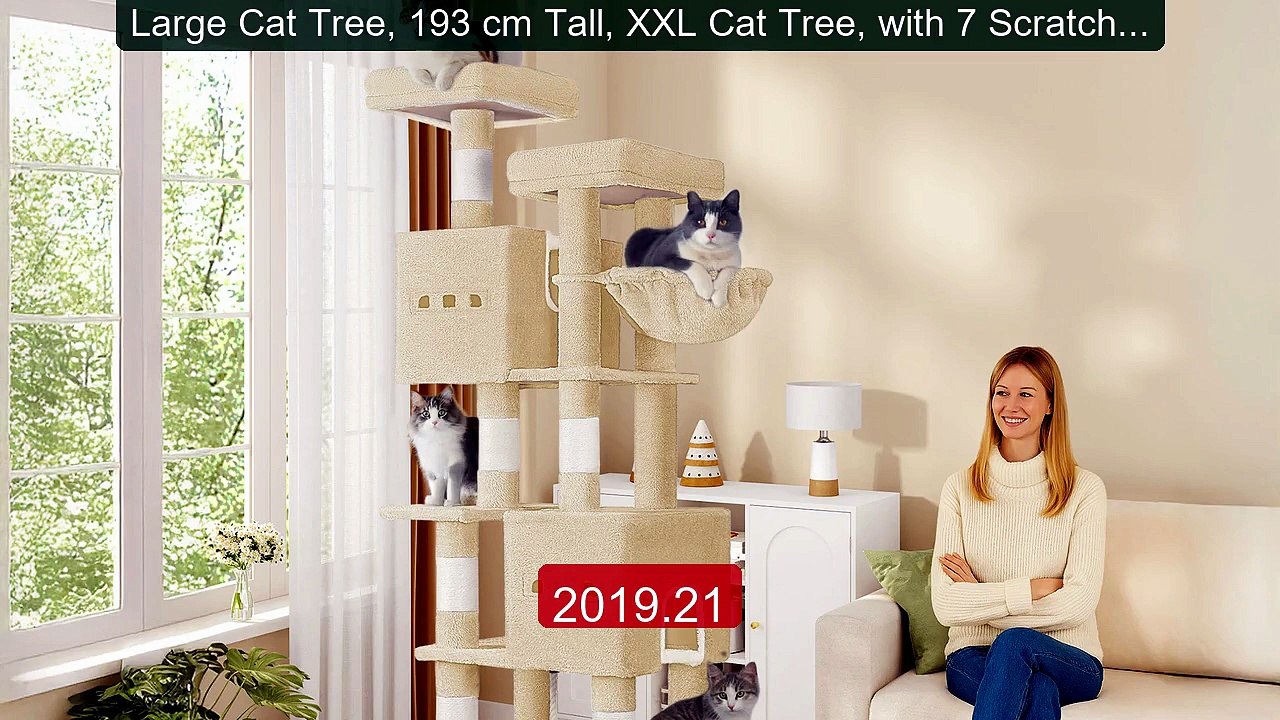 Large Cat Tree, 193 cm Tall, XXL Cat Tree, with 7 Scratching Posts... -- Best Deal 2026 | Shop Now!