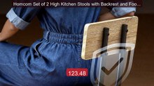 Homcom Set of 2 High Kitchen Stools with Backrest and Footrest Uph... -- Best Deal 2026 | Shop Now!