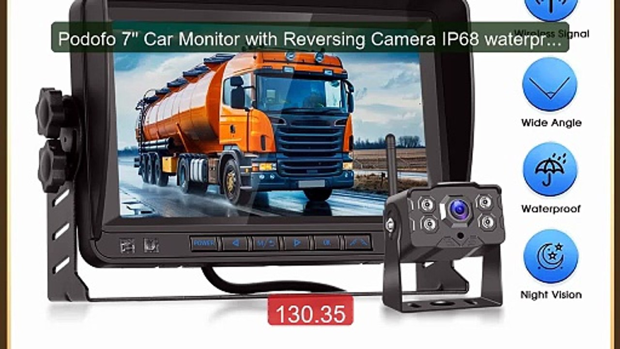Podofo 7'' Car Monitor with Reversing Camera IP68 waterproof I... -- Hot Deal 2026 | Limited Offer!