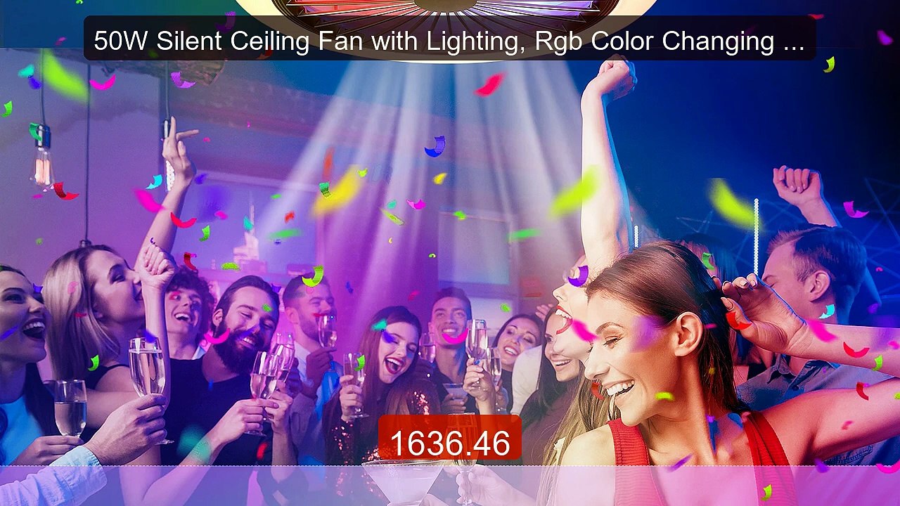 50W Silent Ceiling Fan with Lighting, Rgb Color Changing Dimma... -- Best Buy 2026 | Great Quality!
