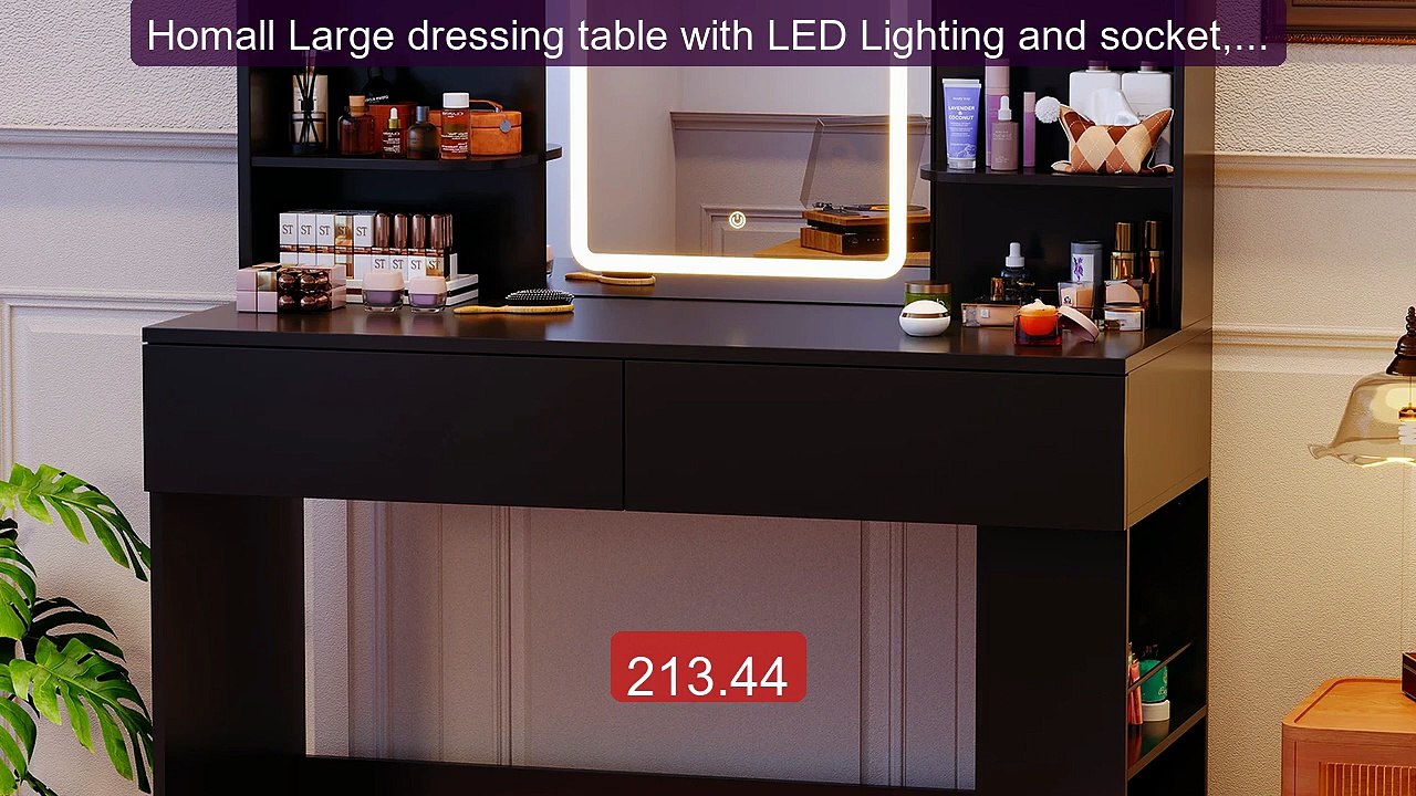 Homall Large dressing table with LED Lighting and socket, A... -- Top Pick 2026 | Unbeatable Price!