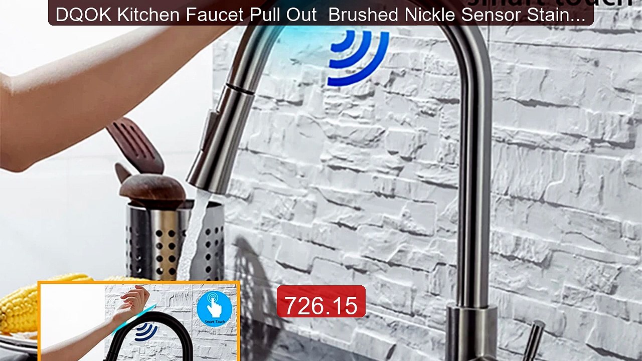 DQOK Kitchen Faucet Pull Out  Brushed Nickle Sensor Stainless Stee... -- Best Deal 2026 | Shop Now!
