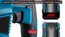 3000W 10000SPM Cordless Reciprocating Saw 3600 RPM Variable Sp... -- Hot Deal 2026 | Limited Offer!
