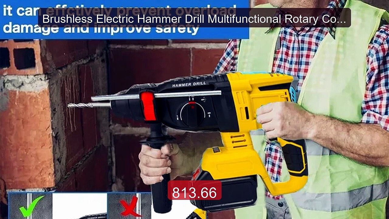 Brushless Electric Hammer Drill Multifunctional Rotary Cordle... -- Amazing Value 2026 | Must Have!