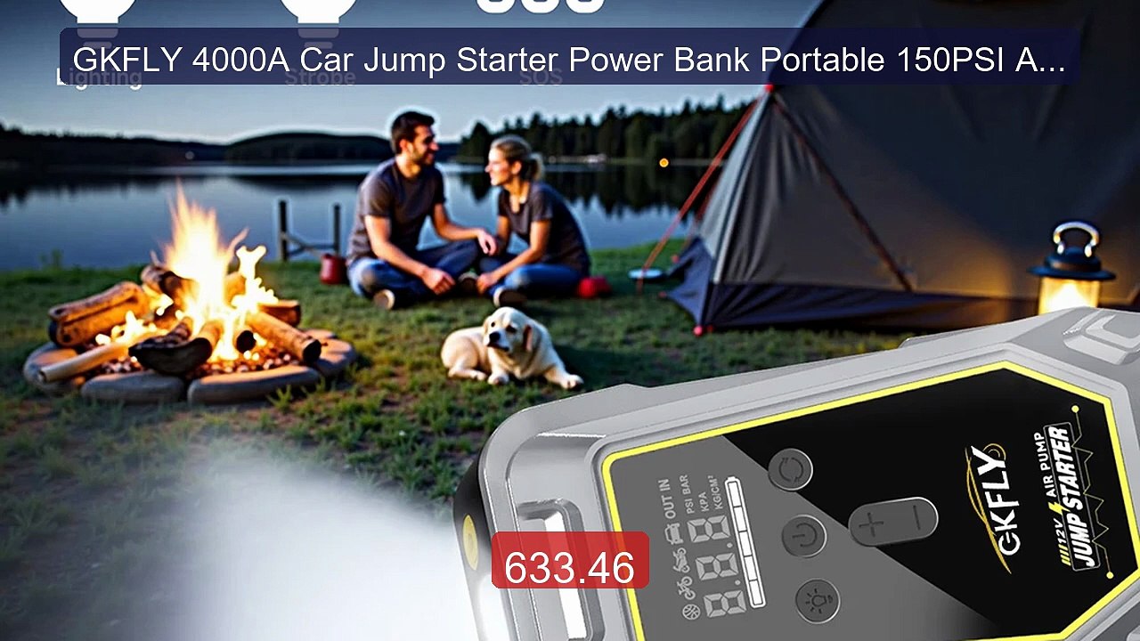 GKFLY 4000A Car Jump Starter Power Bank Portable 150PSI Air Pump C... -- Best Deal 2026 | Shop Now!