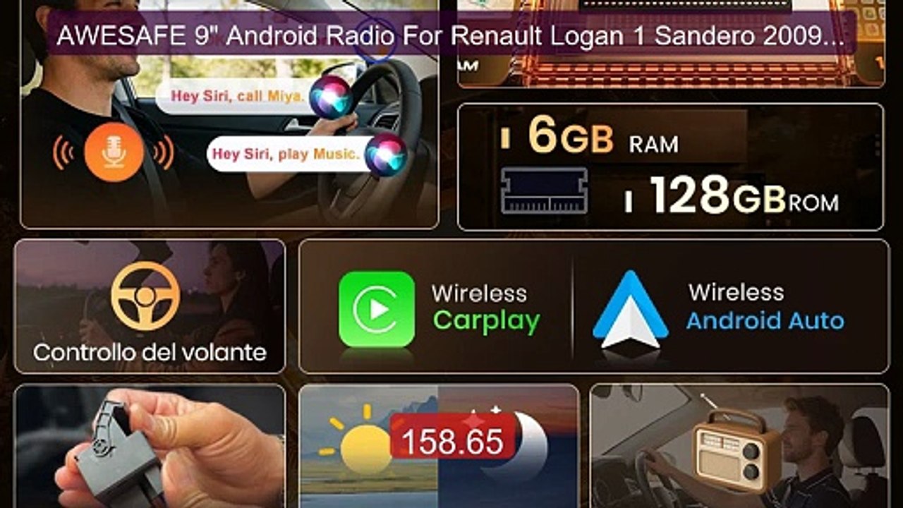 AWESAFE 9" Android Radio For Renault Logan 1 Sandero 2009-201... -- Amazing Value 2026 | Must Have!